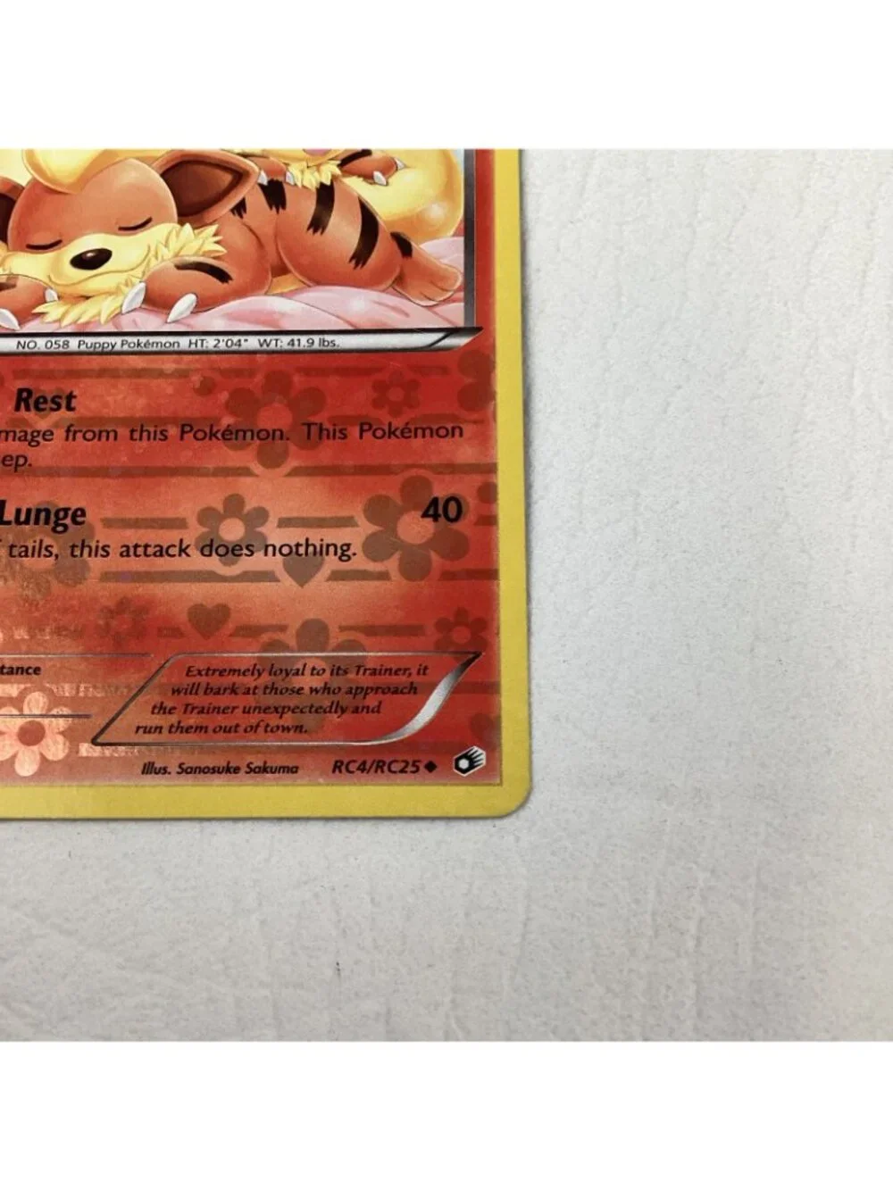 Growlithe RC4/RC25 Legendary Treasures: Radiant Collection Pokemon TCG Holo Rare